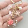 Mermaid Pink Seashell Charm – Ocean Pearl Keychain - Image 2