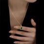 Luxe Emerald Layers Necklace 💚 – Double Layered Gold Green Gem Pendant (Anti-Tarnish) - Image 3