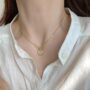 🤍White Glaze Rose Neck Chain | Golden Rose Pendant Necklace for Women - Image 2