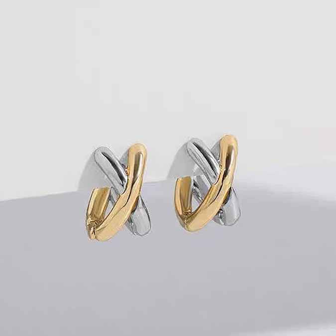 518806FvWaL._AC_SY675_ ✨ Dual-Tone Knot Hoop Earrings – Gold & Silver - Image 1