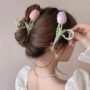 Tulip Claw Clip 🌷💙🌿 – Elegant Floral Hair Clutcher for Stylish Hairstyles - Image 3