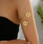 🌸 Golden Petal Arm Cuff – Elegant Floral Statement Arm Bracelet ✨