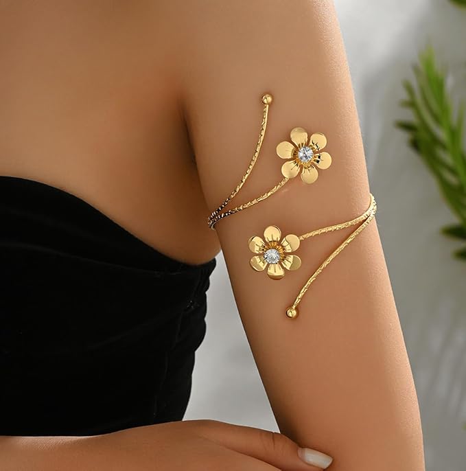 61-dESbtT9L._AC_SX679_ πΈ Golden Petal Arm Cuff β Elegant Floral Statement Arm Bracelet β¨ - Image 1