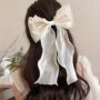 Ocean Waves Ribbon Bow – Elegant Long Sheer Hair Clip 🌊 - Image 2