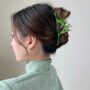 Bamboo Pearl Claw Clip – Elegant Green Bamboo Hair Accessory with Pearl Accent 🎋✨🤍 - Image 2