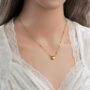 Heart Glow Bead Necklace ✨ | Anti-Tarnish Golden Beaded Heart Chain for Women - Image 2