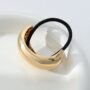 Metallic Oval Hair Tie – Golden Minimal Elastic Band - Image 3