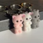 Fluffy Cat Bow Charm – Cute Kitty Keychain