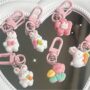 Radish Rabbit Charm – Cute Flower Bunny Keychain