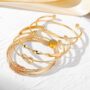 ✨ Golden Geometry Bracelet Set – 5 Piece Modern Minimalist Bangles 💛 - Image 4