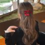 Cherry Velvet Bow Clip – Cute Red Bow Hair Accessory with Cherry Charm 🍒✨🎀 - Image 2