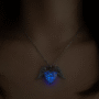 Wings of Light Luminous Glow Necklace 💙 – Angel Wing Blue Heart Pendant Chain - Image 2
