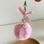 Pink Fluffy Bow Charm – Cute Keychain