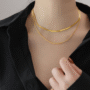 Golden Duo Luxe Chain 🌟 – Double Layered Gold Necklace (Anti-Tarnish) - Image 3