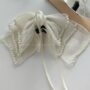 Pearl Elegance Ribbon Bow – Luxury Sheer Hair Clip 🤍