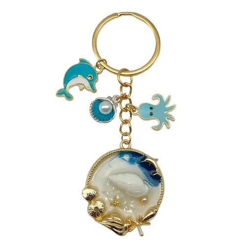Ocean Blue Charm – Sea Horse & Octopus Keychain