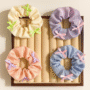 Pastel Bow Scrunchie – Satin Hair Tie with Pink Ribbons