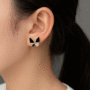 🦋 Black Butterfly Stud Earrings – Silver Needle - Image 2