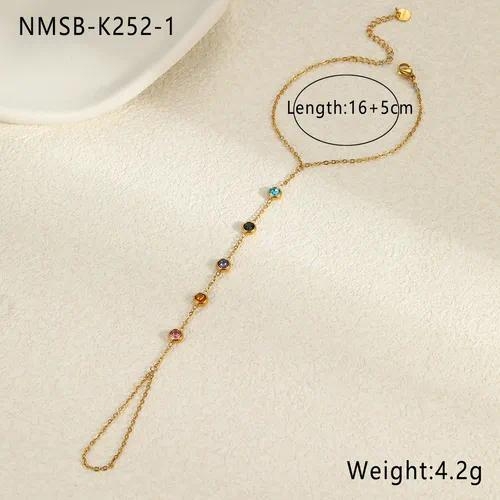Colorful Crystal Hand Chain Bracelet – Elegant Finger Link Jewelry ✨💎 - Image 3