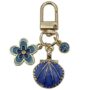 Lake Blue Seashell Charm – Ocean Flower Keychain