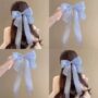 Elegant Long Ribbon Hair Bow – Sheer Flowing Hair Clip 🎀 - Image 2