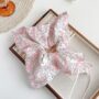 Spring Bloom Bow Scrunchie – Pink Floral Hair Accessory