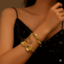 ✨ Golden Waves Statement Bracelet Set – 3 Piece Bold Gold Bangles 💛 - Image 4