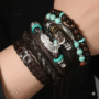 Boho Tribal Charm Bracelet Set 🌿 – Handmade Beads & Leather Layers For Men - Image 2
