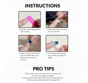 Blue Fairytale Press-On Nails – Elegant Glossy Grey-Blue with Sparkle & Charm 💙✨ - Image 4