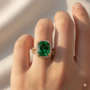 💚 Emerald Majesty Gold Ring - Image 2