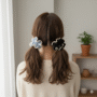 Textured Ruffle Scrunchie – Soft Pastel & Neutral Hair Tie Set - Image 3