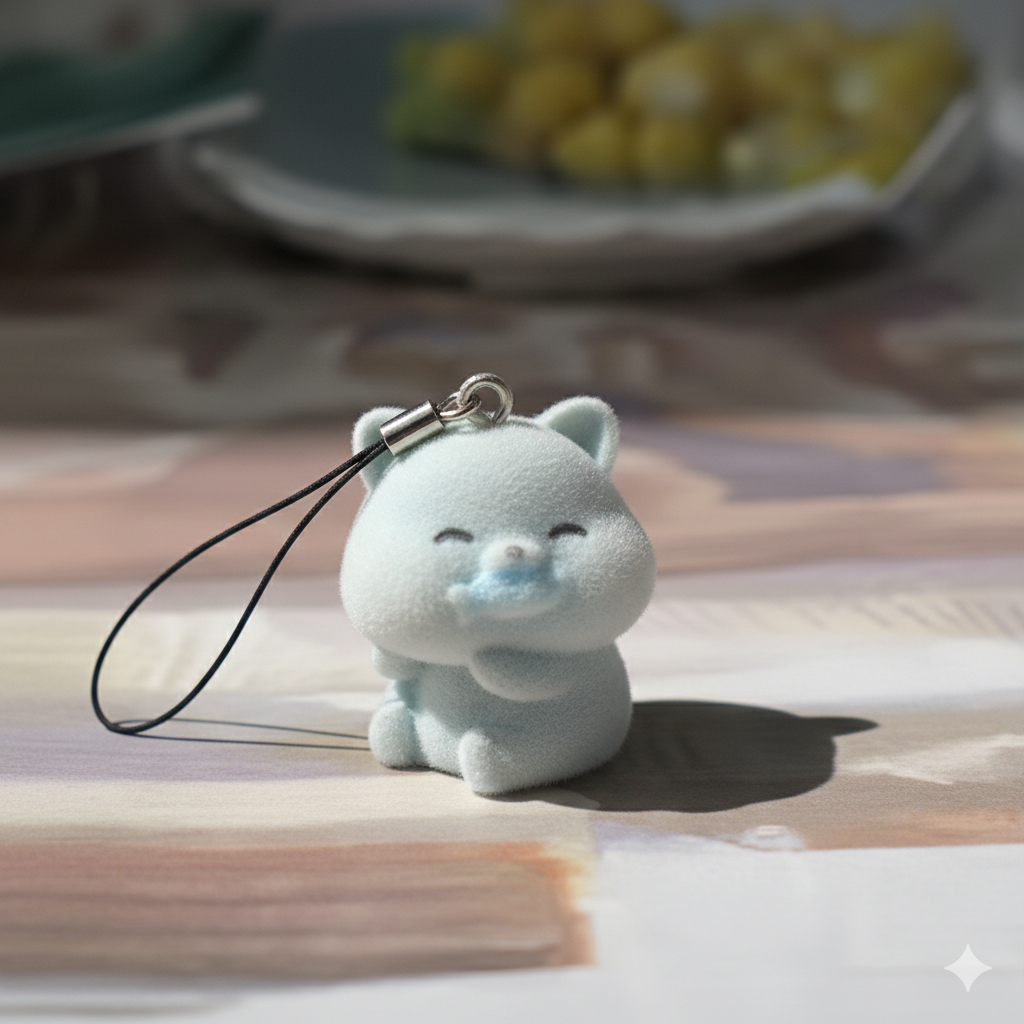 Gemini_Generated_Image_sbhdqmsbhdqmsbhd Chartreux Fluffy Charm β Cute Cat Keychain - Image 1