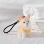 Orange & White Corgi Charm – Cute Puppy Keychain