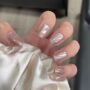 Crystal Shine Press-On Nails – Iridescent Holographic Nails with Glossy Finish 💎🌈✨
