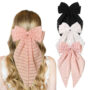Sweet Peony Bow – Pastel Pink Striped Hair Clip 🌸✨💖 - Image 2