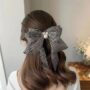 Monochrome Elegance Bow – Classic Black & White Hair Clip ♡❖ - Image 2