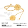 🌼 Golden Blossom Arm Cuff – Elegant Floral Statement Jewelry ✨ - Image 3