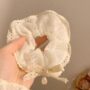 Pearl Bow Lace Scrunchie – Vintage White Hair Tie