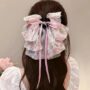 Blossom Ruffle Bow – Pink Floral Layered Hair Clip 🌸✨🌷