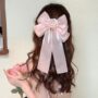 Rose Ribbon Hair Bow – Elegant Long Bow Hair Clip 🌹 - Image 3