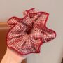 Vintage Plaid Scrunchie – Retro Checkered Hair Tie