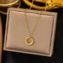 Halo Ring Luxe Chain 🤍 – Minimal Golden Circle Pendant (Anti-Tarnish)