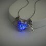 Wings of Light Luminous Glow Necklace 💙 – Angel Wing Blue Heart Pendant Chain