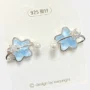💙 Blue Crystal Star Hoop Stud Earrings – Silver Needle - Image 3