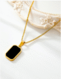 Black Luxe Pendant Chain 🖤 | Anti-Tarnish Golden Black Medallion Necklace for Women - Image 3