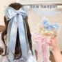 Serenity Ribbon Bow – Elegant Long Tail Hair Clip 💙 - Image 2