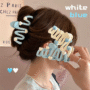 Wavy Heart Claw Clip – Cute Blue Hair Accessory with White Heart Charms 🌊💙🤍 - Image 4