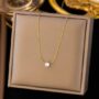 Timeless Spark Pendant Necklace 💖 – Golden Solitaire Diamond Chain (Anti-Tarnish)
