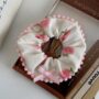Strawberry Kiss Scrunchie – Sweet Pink Bow Hair Tie - Image 3