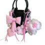 Pink Blossom Bow Charm – Cute Lace & Flower Keychain - Image 2